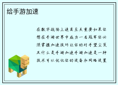 给手游加速